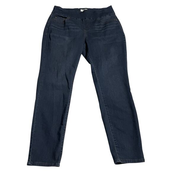 Christopher & Banks Womens Jeans Size XL Mid Rise Skinny Pull On Jeans Dark Wash - Picture 1 of 10